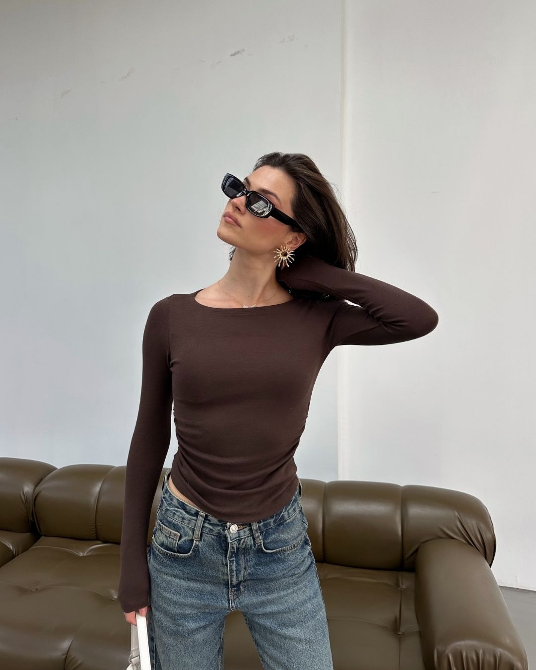 Modal Kayık Yaka Yanı Büzgülü Body – atlet ürün görünümü 1