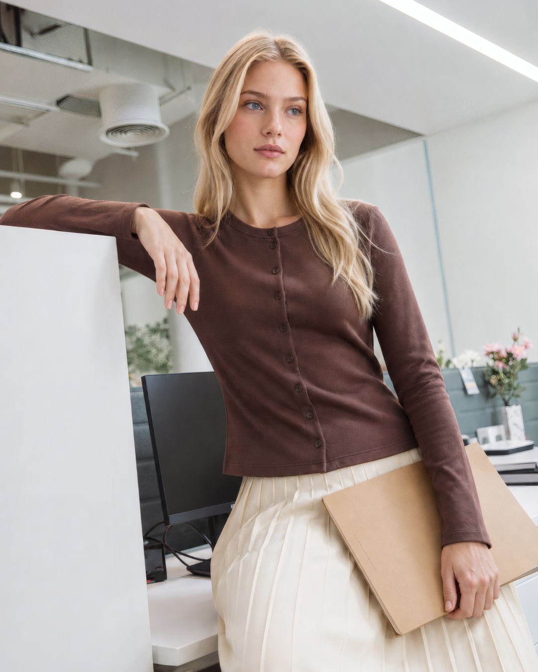 Düğmeli Modal Hırka Body – atlet ürün görünümü 1