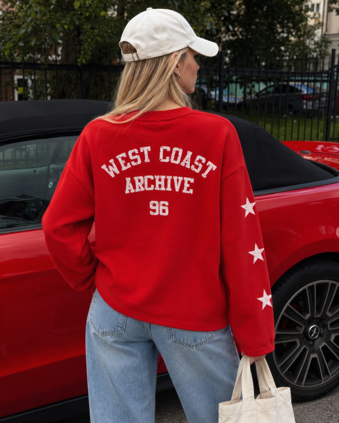 West Coast 3 Baskılı Kalın Uzun Kol Sweatshirt – t-shirt ürün görünümü 1