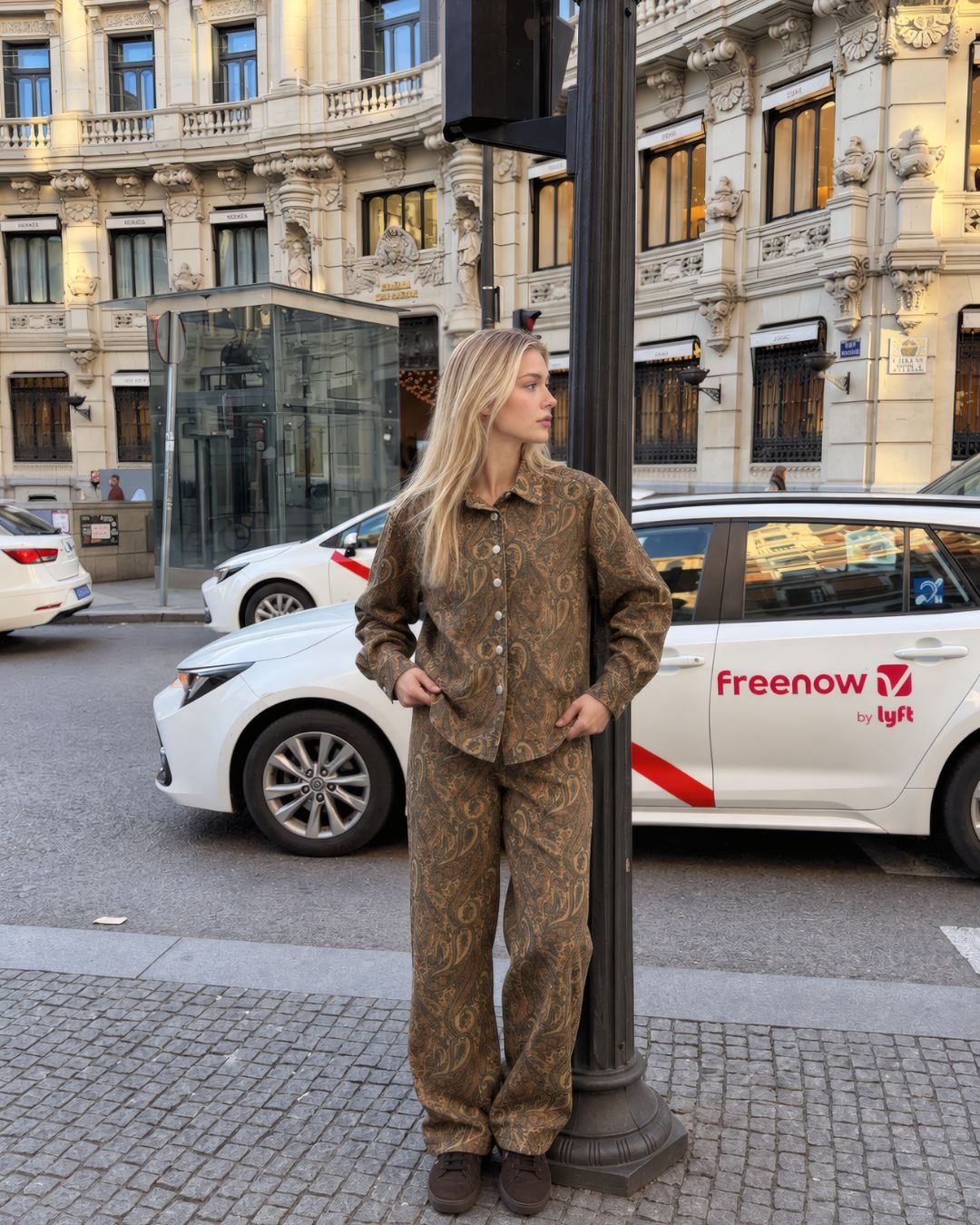 Şal Desen Rivetli Gabardin Pantolon – pantolon ürün görünümü 1